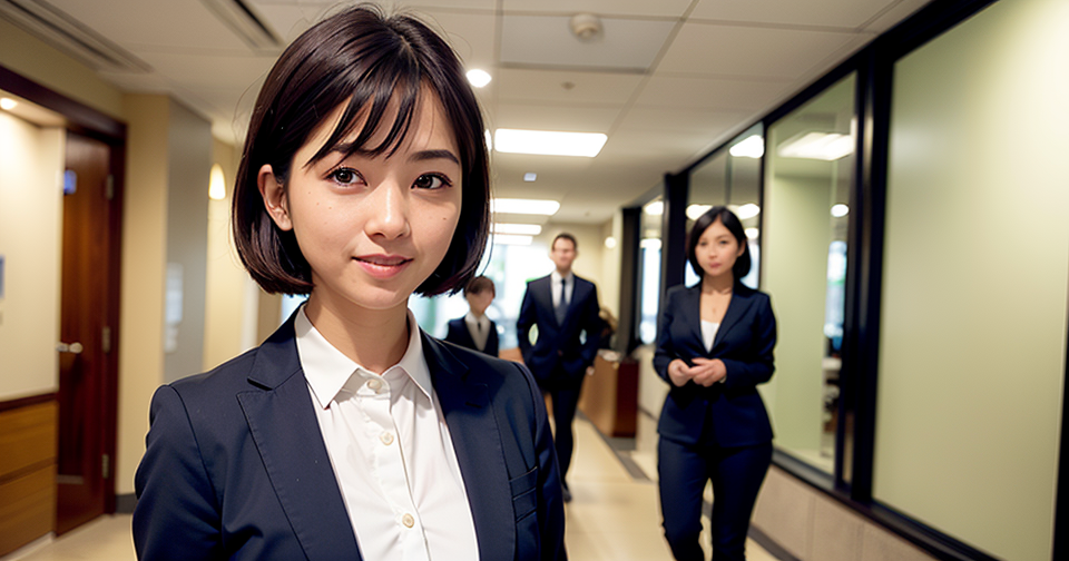 オフィスの女性新入社員 / Female office new employee or female office newcomer