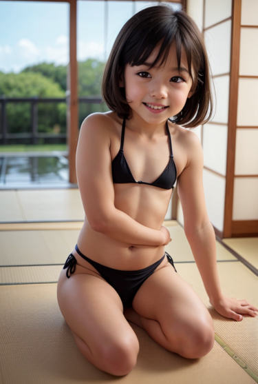 和室の子供ビキニ / Children’s bikini in a Japanese-style room