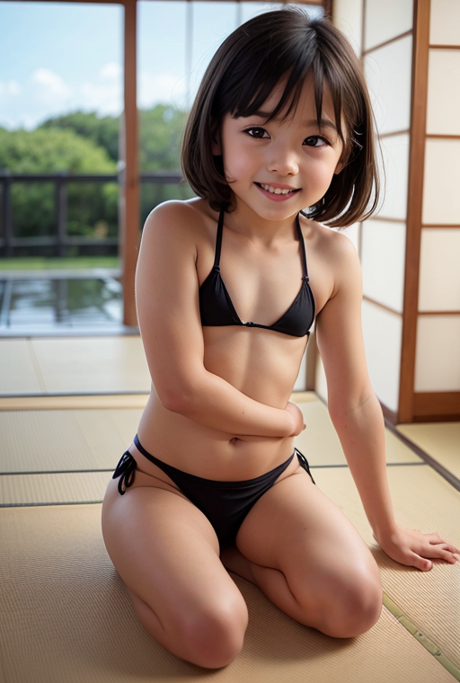 和室の子供ビキニ / Children's bikini in a Japanese-style room