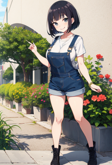 イオンを散歩中のオーバーオール女子 / Girls in overalls walking around Aeon