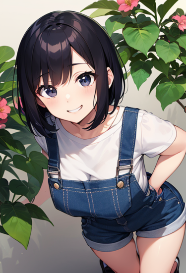 あざといオーバーオール女子と花 / Bruise overall girls and flowers