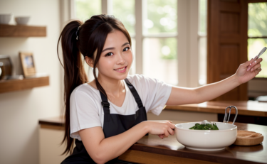 料理教室に来た女性 / woman in cooking class