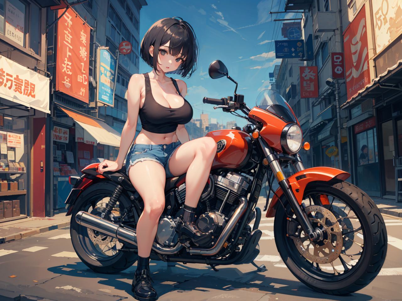 バイクと少女 / bike and girl