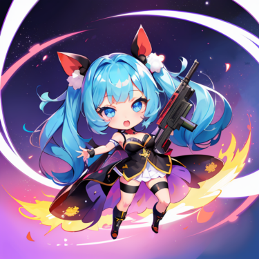 ちびキャラライフルツインテール少女 / Chibi Chara Rifle Twin Tail Girl