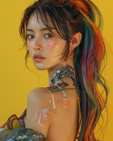 ”虹色の髪のサイボーグ美女と彼女の隠された世界 / The Cyborg Beauty with Rainbow Hair and Her Hidden World”